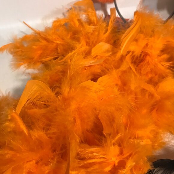 Halloween Pumpkin and Bat Headbands Feather Boas 60" Pumpkin Paper Decorations - Picture 3 of 11
